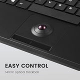 Perixx PERIBOARD-526 US, Wired Mini USB Keyboard with Trackball - X Type Sciss