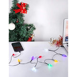 Led Christmas Light Phone Charger Cord Usb Charging Cable Gift For Phone 14/13/12/11 Pro/Xs/Xs Max/Xr/X/8 Plus/ 8/7 Plus/7S Plus/6S/6/5S/5C/5Pad With 10 Lights Christmas Decorations (Black)