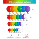 412Pcs Rainbow Balloon Arch Kit Assorted Colors 18 12 10 5 Inch, Diffe