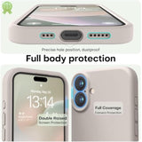 iPhone 16 Case, Premium Silicone with Anti-Scratch Lining, Shockproof 6.1" - Stone