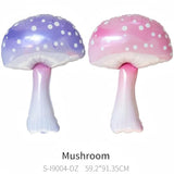 7Pcs Mushroom Balloons Butterfly Rabbit/Fairy Birthday Party/Forest Plant Theme Decorations/Alice In Wonderland Balloons/Wonderland Fairytale Party Supplies/Spring Holiday Picnic Decor/Fairy
