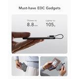 Slim Portable Charger, 5000Mah Lightweight Power Bank With Wired Usb C Cable, Ultra Thin Battery Pack Compatible With Iphone 15/Plus/Pro/Pro Max/Samsung/Android(Non-Wireless Charging), Black