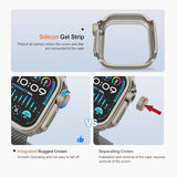 2 in 1 Aluminum Alloy Case for Watch Series 11/10 42mm, Watch 42mm Metal Case with Back Cover, Shockproof Protective Bumper for