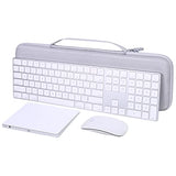 Hard Case Replacement For Apple Magic Keyboard With Touch Id And Numeric Keypad + Apple Magic Mouse (White Case)
