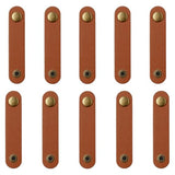 10-Pack Leather Cord Organizer Set Earbud Case & Cable Keeper For Headphones, Usb Cords, And Chargers (Brown, Gift-Ready For Men & Women)