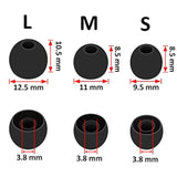 Wf-C500 Case Ear Tips Kit, Silicone Soft Cover 6 Pairs Replacement Eartips With Carabiner Accessories Set Compatible With Sony Wf-C500 Black