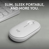 Pebble Mouse 2 M350S Slim Bluetooth Wireless Mouse, Portable, Lightweight, Customizable Button, Quiet Clicks, Easy-Switch For Windows, Macos, Ipados, Android, Chrome Os - Tonal White