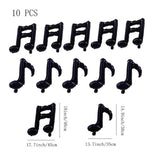 10 Pcs Music Note Black Balloons - 17 Inch Happy Birthday Banner - Use For Birthday, Baby Shower, Outdoor & Home Parties