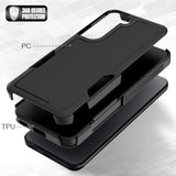 Samsung Galaxy S22 5G Heavy Duty Dual Layer Protective Case with Screen Protector - Military Grade Bumper Tough - Black