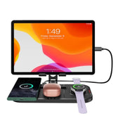 Wireless Charger For Samsung, 4 In 1 Charging Station For Samsung Galaxy S24 Ultra/S23 Ultra, Galaxy Tablet, Galaxy Watch 7, Buds, Foldable Aluminum Tablet Stand Holder For Samsung Galaxy Tab