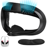 Face Cushion Pad Compatible With Quest 2 Accessories (Upgraded Version), Comes 2 Fitness Facial Interface Foam Replacement, And Lens Protector, Air-Circulation Design