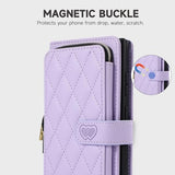 Wallet Case for Galaxy Z Fold 3 with Zipper Card Holder, Crossbody Purse Handbag Stylish Protective Cover with Shoulder Strap & Wrist Strap