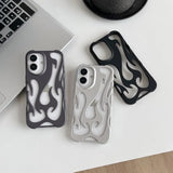 Heat Dissipation For Iphone Case, Solid Color Hollow Flame Matte Soft Phone Case (Silver,For Iphone 16 Pro Max)