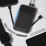 Portable Charger with Wall Plug, 38800mAh Power Bank 22.5W Fast Charging, Built-in Lightning & USB-C Cables, Plug in Portable Charger for Android