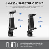 Neewer Metal Phone Tripod Mount with Cold Shoes, 1/4" Thread, 180° Tilt, 360° Rotation, Adjustable Phone Clamp Metal Phone Holder Compatible with iPhone 16 15 Pro Max S24 Ultra Camera Cage, GA010