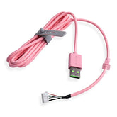 New Usb Wire Data Line/Audio Cable Replacement For Razer Kraken Kitty Edition/Ultimate Edition Headphone (Pink)