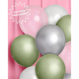 Metallic Sage Green Balloons - 24 Pk, 12" | Silver Birthday Decorations, Chrome Bachelorette Party Decor, Bday Supplies, Graduation Accessory