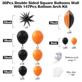 Halloween Balloon Garland Kit: Black & Orange Foil Balloons, Party Arch