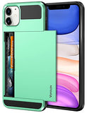 Case for iPhone 11 Case Wallet Credit Card Holder ID Slot Sliding Door Hidden Pocket Anti-Scratch Dual Layer Hybrid Bumper Armor Protective Hard