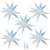 62Pcs Iridescent Starburst Spike Balloons for Wedding & Party Decorations