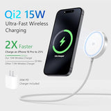 Trendy Wireless Charger for MagSafe Charger, Qi2 Certified 15W Fast Charging Pad, Strong Magnetic Charger with 1.5m Braided Cable, for iPhone