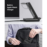 Wireless Charging Station,3 In 1 Charging Stand Made For Apple Watch Ultra 11 10 9 8 7 6 Se 5 4 3,Fast Wireless Charger Made For Iphone 17/Air/16/15/14/13/12,For Airpods Pro(With Adapter) (Black)