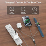 Upgraded 3 in 2 USB C Multi Charging Cable for Apple Watch for iPhone 16 Fast Charger