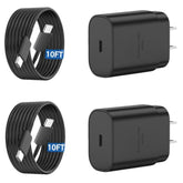 Type C Charger Fast Charging 10Ft Cord 25W Samsung Super Fast Charger Android Phone Charger Block For Samsung Galaxy S25/S25 Ultra/S25+/S24/S24+/S24 Ultra/S23/S23 Ultra/S23+/S22/S21/S20/Note 20/10