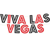 Viva Las Vegas Red And Black Glitter Banner - Las Vegas Bachelorette And Birthday Party Decorations, Favors, Supplies, And Ideas