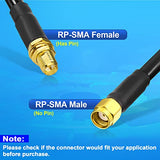 Rp-Sma Male To Rp-Sma Bulkhead Female Alsr240 Extension Cable 10 Feet For Wifi Antenna, Wireless Router, Pcie Network Card, Security Ip Camera