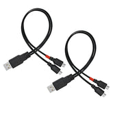 12 Inch Micro Usb Splitter Cable Usb 2.0 Type A Male To Dual Micro Usb Male Y