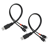 12 Inch Micro Usb Splitter Cable Usb 2.0 Type A Male To Dual Micro Usb Male Y