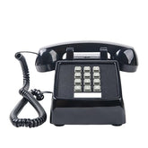 Classic Retro Landline Phone (Mechanical Ringer), Vintage Desk Phone (Hearing Aid Compatible), 2500 Desk Phone,Old Fashion Corded Telephone For Home, Plug And Play, Black