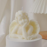 Angel 2 Pack Soy Scented Hand Carved Aesthetic Candles For Home Decor (Milk White)