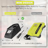For Black&Decker 20V Lithium Battery Charger Replacement, Car Charger Charge For B&D 20V/For Porter Cable 20V Lithium Battery Mini Charger With Cigarette Lighter Plug Vehicle Charger