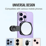Clip Selfie Mirror for Phone Back Camera - Live Streaming, Vlogging, HD Reflective Clip Compatible With iPhone Rear Camera, 2.36"