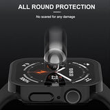 2 Pack Hard Case Compatible With Apple Watch 44Mm Series 6 Se Series 5 Series 4 With Tempered Glass Screen Protector, Black Ultra-Thin Durable Waterproof Protective Cover For Iwatch