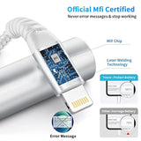 2-Pack 10Ft MFi Apple Lightning Cable Fast Charging Nylon for iPhone & iPad