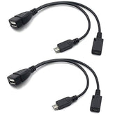 2-In-1 Micro Usb To Usb Adapter (Otg Cable + Power Cable) For Fire Stick, Playstation Classic And More - 2 Pack