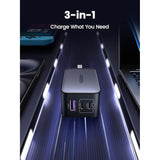UGREEN 65W USB C Charger Block, Nexode 3-Port GaN Fast Type C Charger, Compact Foldable Power Adapter for MacBook Pro/Air, Dell XPS, iPhone 16/15, iPad Pro, Galaxy S25, (Black)