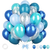 Ocean Themed Balloons 12 Inch Turquoise & Teal for Shark, Pool & Beach Parties