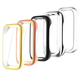 5-Pack Soft Screen Protector Case Compatible With Fitbit Inspire 3 Smartwatch, Full Protection Plated Bumper Case Covers, Clear/Silver/Black/Rose Gold/Gold