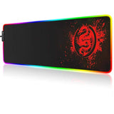 Large Anime Dragon Keyboard Mat - 15 Light Modes, High Performance, Extended Mouse Pad & Keyboard Mat Combined - Gaming Mat 31.5 X 12In (Red)