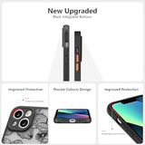 For Iphone 13 Case, Floral Rose Cute Phone Case For Women Girls Aesthetic Pattern Print Slim Tpu Bumper Shockproof Protective Cover For Iphone 13 6.1 Inch, Black