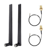External Antenna,2Pcs M.2/Ngff Network Card Cable And 2X5Dbi Antenna For 9560Ngw /9260Ac/7265Ac