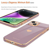 For Iphone 14 Plus Case For Women Girl Cute Love Heart Luxury Plating Soft Bling Back Cover Raised Full Camera Protection Bumper Silicone Shockproof Phone Case For Iphone 14 Plus, Lavender