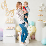 Oh Boy Sign (Wooden/Gold) For Baby Shower Decorations?Party Banner, Gender Reveal, Baby Announcements, 1St Birthday Party, And Backdrop Wall Photo Prop