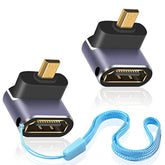 90 Degree Micro Hdmi To Hdmi Adapter 8K, 48Gbps Left Angle Micro Hdmi Male To