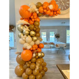 Fall Thanksgiving Balloon Arch Kit: Burnt Orange, Gold, and Brown Party Decor