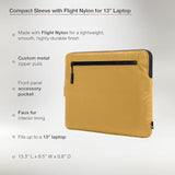 Incase Compact Laptop Sleeve with Flight Nylon - 13 inch Laptop Sleeve for MacBook Air - Faux Fur Lining, Lightweight, Durable, Weather Resistant, Slip Pocket for Accessories - Sunflower Yellow